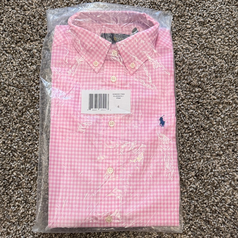 Polo by Ralph Lauren Pink Checkered Boys Long Sleeved Shirt